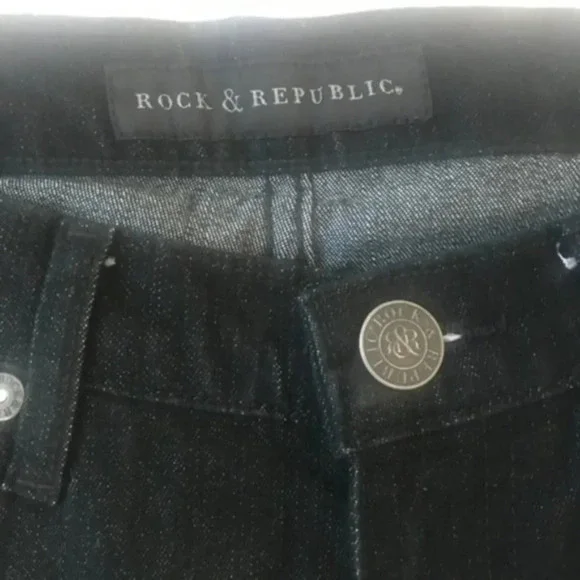 Rock & Republic Side Coated Black Skinny Jeans 25 - Picture 6 of 6